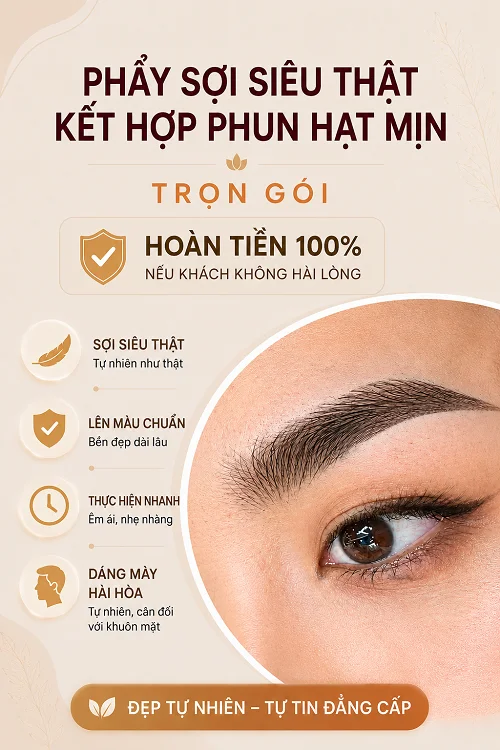 Phẩy Sợi Siêu Thật Kết Hợp Phun Hạt Mịn