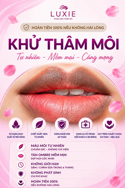 Khử thâm môi Nam / Nữ, cải thiện sắc tố, hồng hào tươi tắn