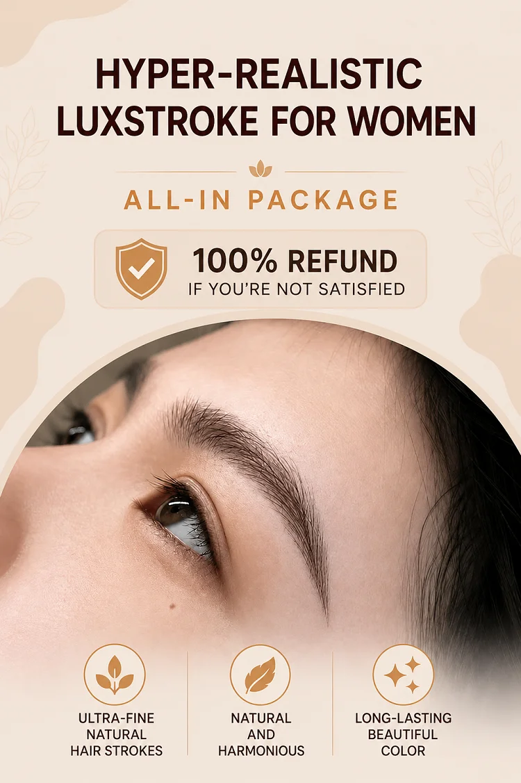 Women's Eyebrow Sculpting, LuxStroke Ultra-Realistic Hair Stroke Technique