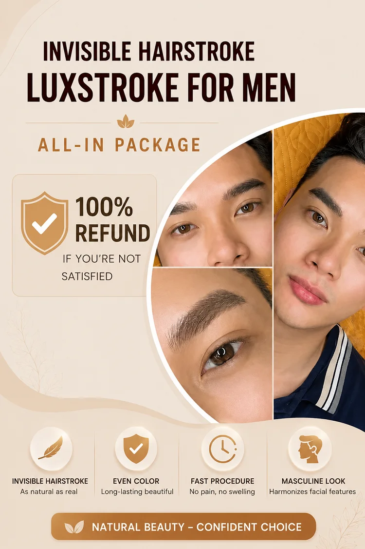 Men's Eyebrow Sculpting, LuxStroke Ultra-Realistic Hair Stroke Technique