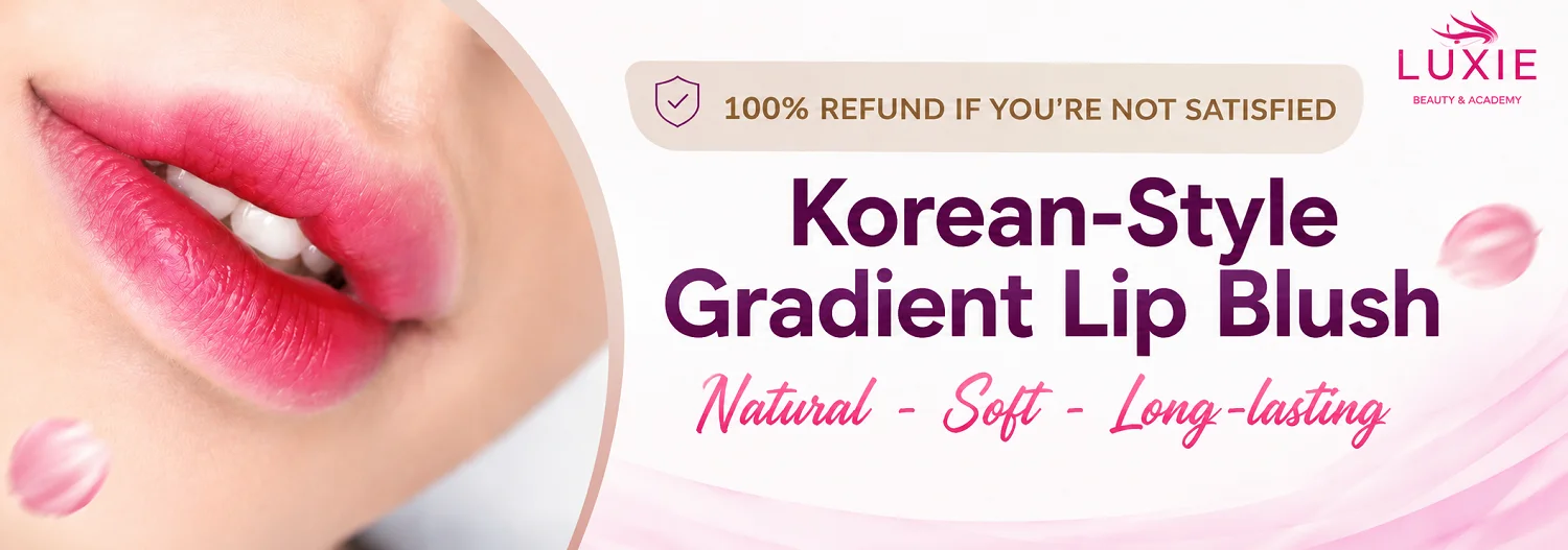 Korean-Style Gradient Lip Blush lip tattooing creates beautiful lips.