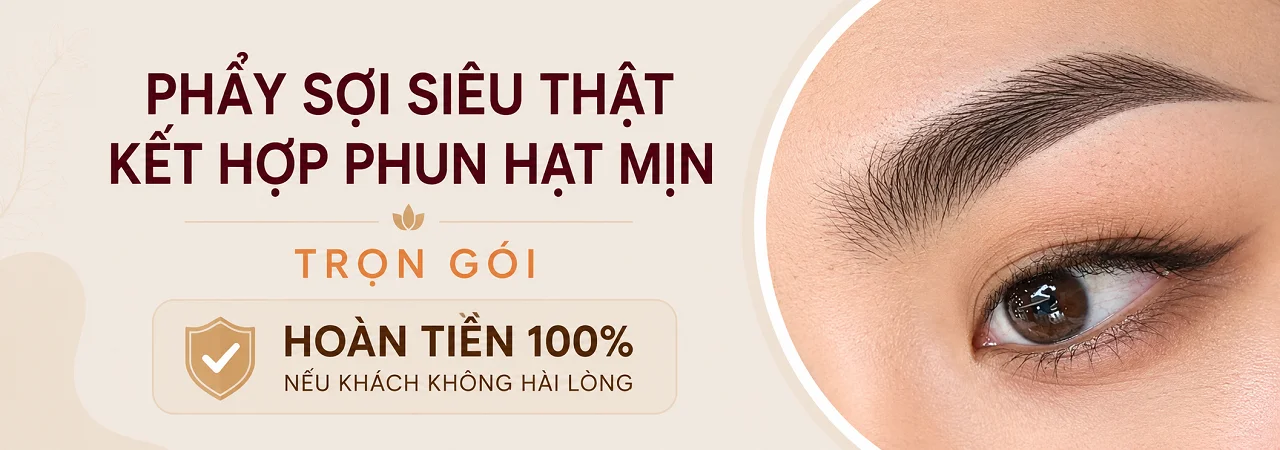 Phẩy Sợi Siêu Thật Kết Hợp Phun Hạt Mịn