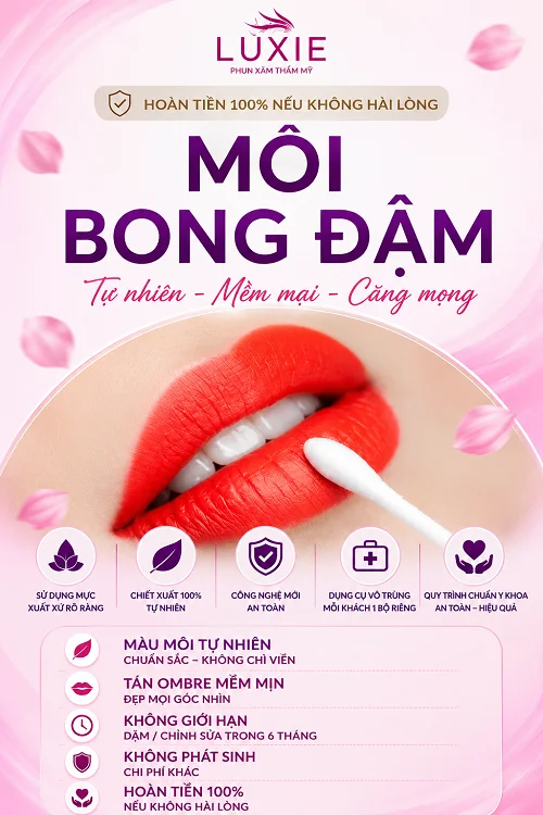 Phun môi xí muội đẹp cho đôi môi căng mọng