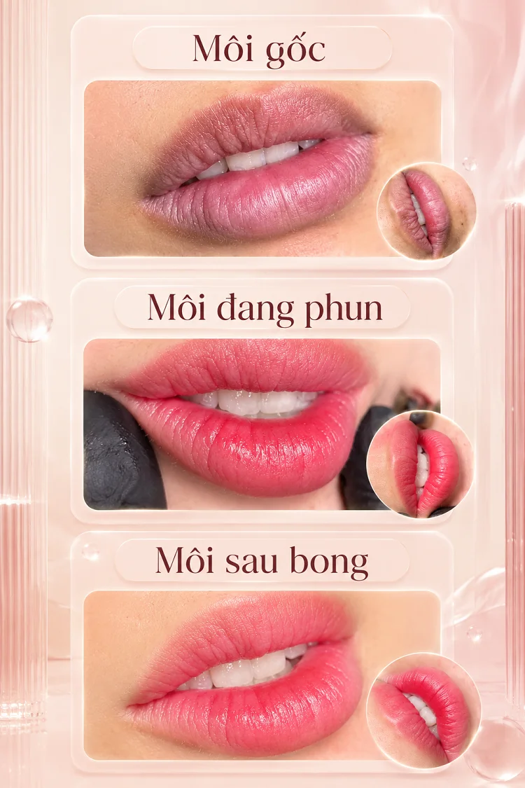 Kết quả phun môi xí muội tại Luxie