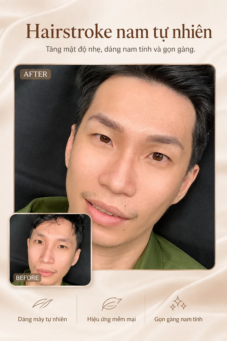 Phẩy sợi hairstroke cho Nam tự nhiên