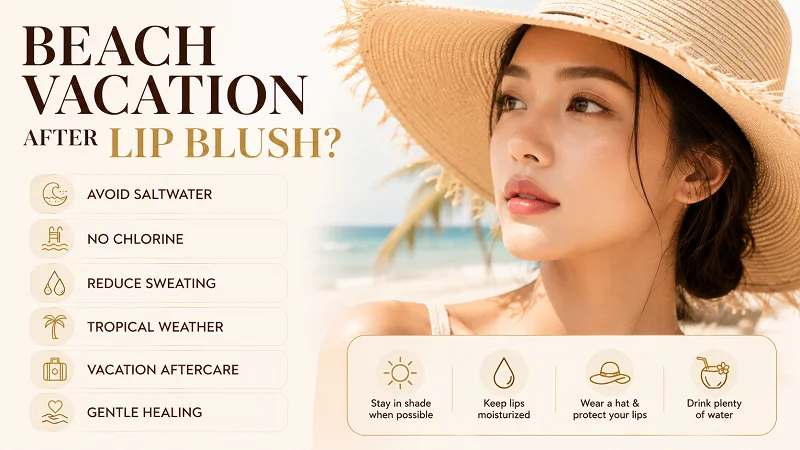Lip blush after beach vacation guide