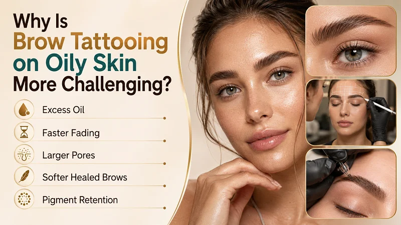 Why is brow tattooing on oily skin more challenging? Why is brow tattooing on oily skin more challenging?