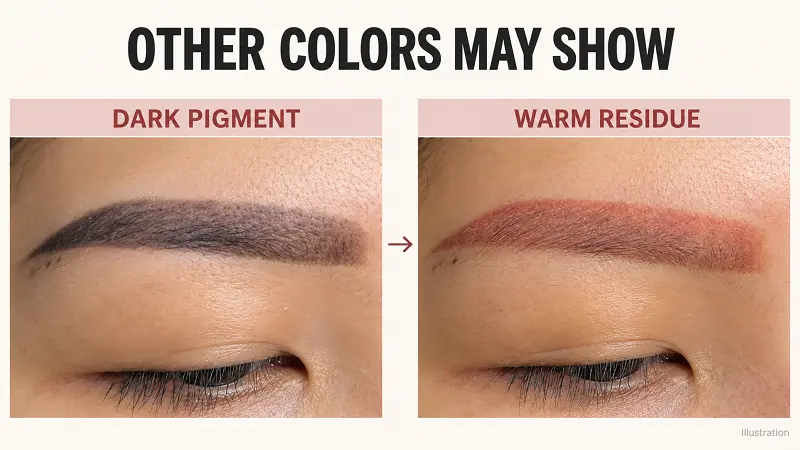 Why do eyebrows turn red or orange after laser?