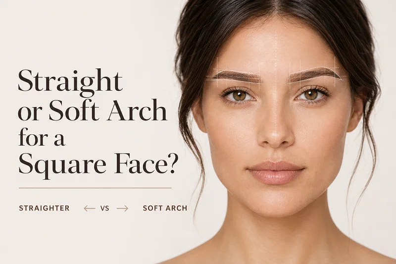 Eyebrow Tattoos for Square Faces: Straight or Soft-Arched?