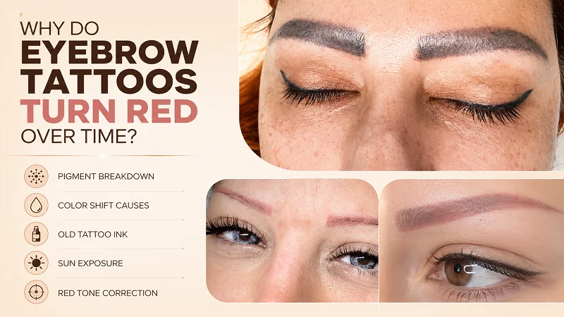 Why do eyebrow tattoos turn red over time? Why do eyebrow tattoos turn red over time?