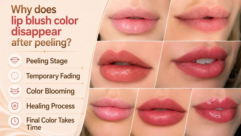Why does lip blush color disappear after peeling?