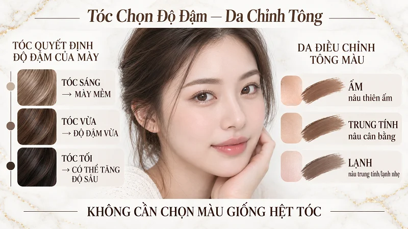 Nên Ưu Tiên Tóc Hay Da Khi Chọn Màu Phun Mày? Nên Ưu Tiên Tóc Hay Da Khi Chọn Màu Phun Mày?