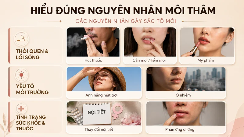 Cần hiểu đúng các nguyên nhân gây thâm môi