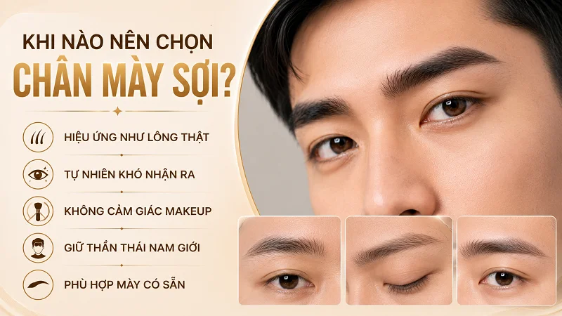Chân mày sợi là kỹ thuật mô phỏng từng sợi lông mày theo hướng mọc tự nhiên của lông thật.
