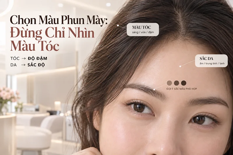 Phun Mày Nên Chọn Màu Theo Tóc Hay Da?