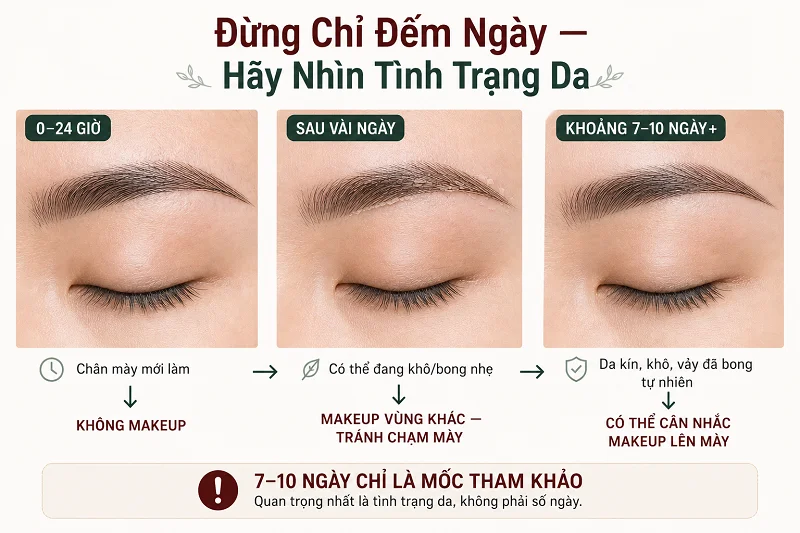 Dấu hiệu cho thấy vùng mày đã lành Dấu hiệu cho thấy vùng mày đã lành