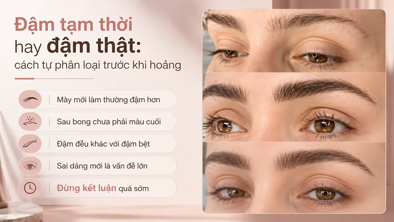 Lông mày đậm tạm thời hay đậm thật: cách tự phân loại trước khi hoảng Lông mày đậm tạm thời hay đậm thật: cách tự phân loại trước khi hoảng