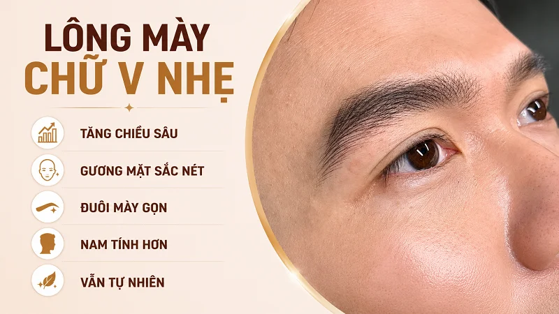 Dáng Lông Mày Chữ V Nhẹ