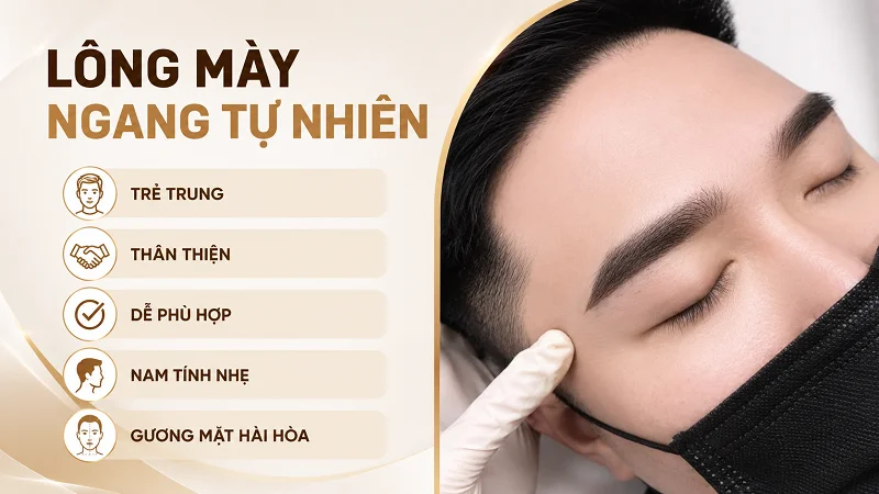 Dáng Lông Mày Nam Ngang Tự Nhiên