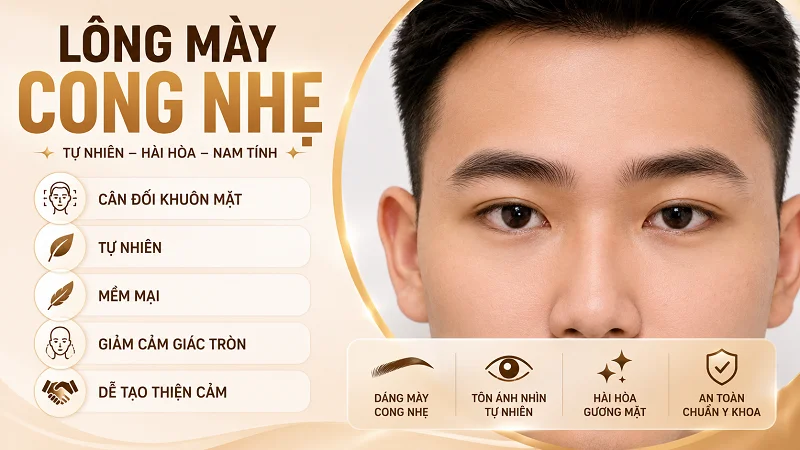 Dáng Lông Mày Cong Nhẹ Tự Nhiên