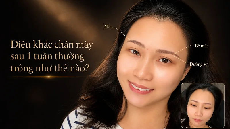 Điêu khắc chân mày sau 1 tuần thường trông như thế nào?