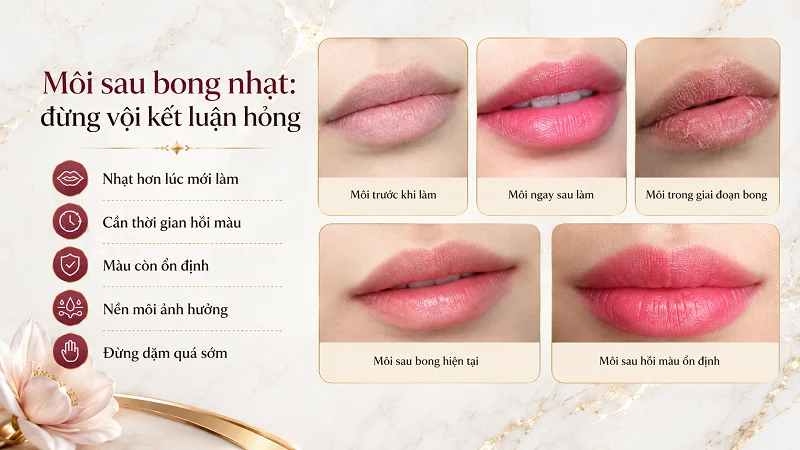 Môi sau phun cần thời gian để ổn định Môi sau phun cần thời gian để ổn định