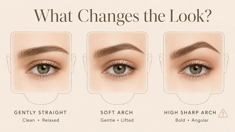 Straight or softly arched: what changes the look?