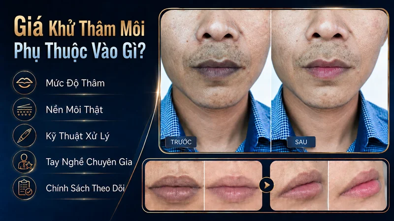 Giá khử thâm môi nam phụ thuộc vào những yếu tố nào?