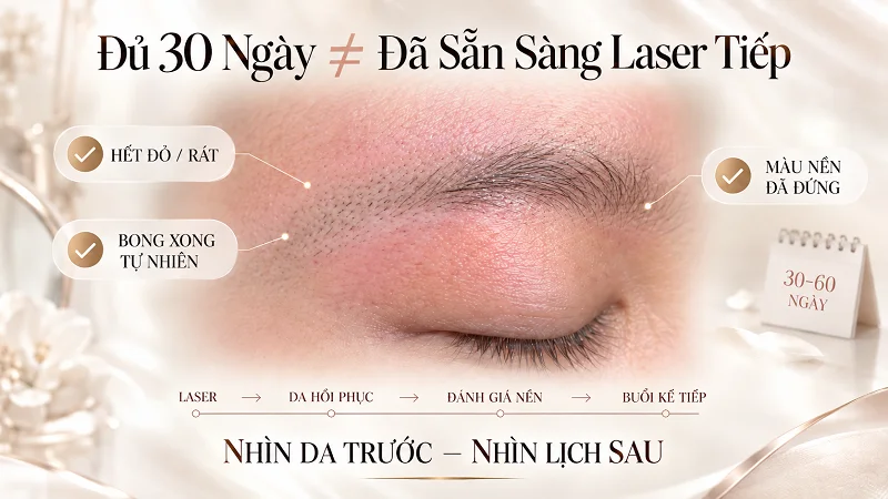 Lịch xóa mày chạy theo da hồi phục, không theo ngày cố định Lịch xóa mày chạy theo da hồi phục, không theo ngày cố định