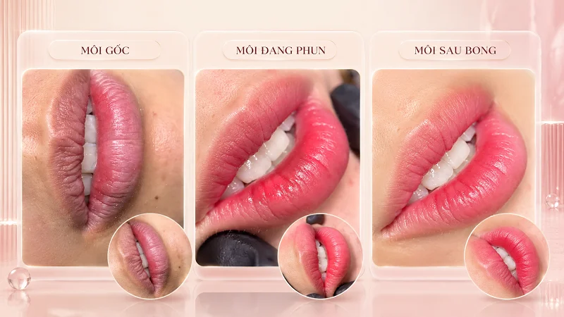 Màu môi qua từng giai đoạn phun môi