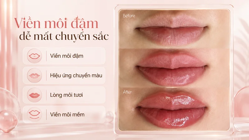 Viền môi đậm: chi tiết nhỏ nhưng dễ phá hiệu ứng Viền môi đậm: chi tiết nhỏ nhưng dễ phá hiệu ứng