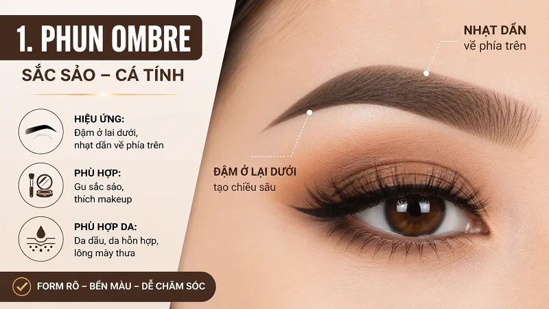 Phun Ombre: Phù Hợp Với Gu Sắc Sảo, Có Makeup