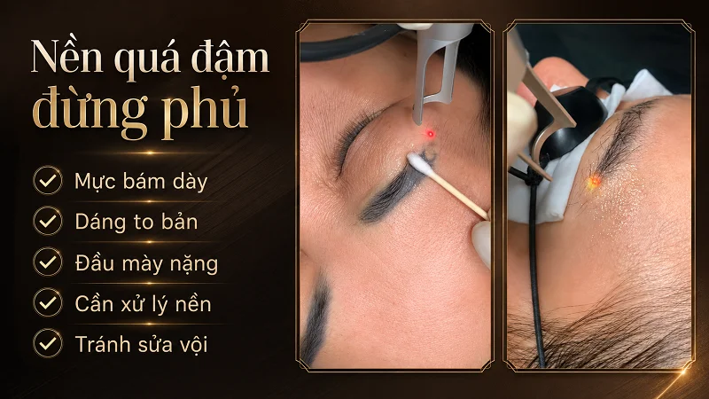 Nền mực quá đậm: trường hợp không nên phủ thêm màu Nền mực quá đậm: trường hợp không nên phủ thêm màu