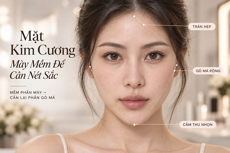 Lông Mày Cho Mặt Kim Cương: Hợp Dáng Nào, Tránh Dáng Nào?