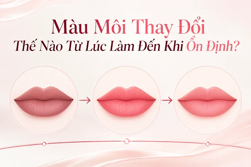 Các Giai Đoạn Sau Phun Môi: Màu Thay Đổi Thế Nào Từ Ngày Đầu Đến Khi Ổn Định?
