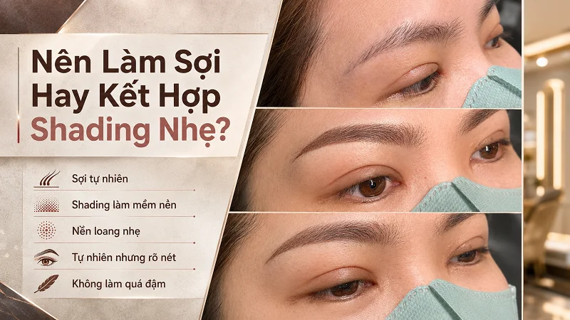 Nên làm sợi hay kết hợp shading nhẹ? Nên làm sợi hay kết hợp shading nhẹ?
