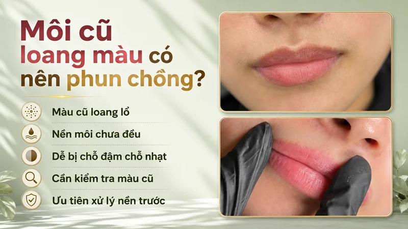 Môi cũ loang màu có nên phun chồng không?