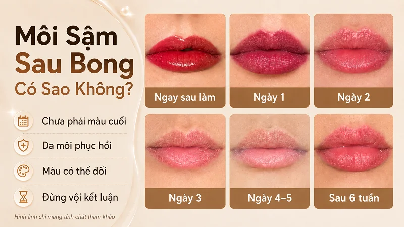 Vì sao môi sau khử thâm bị sậm lại sau bong?