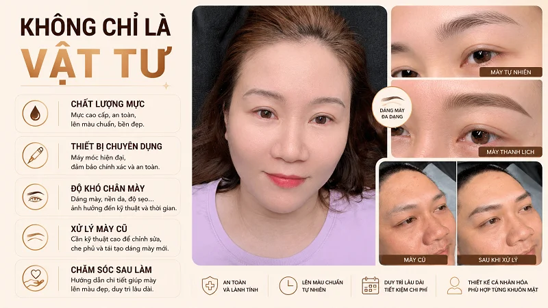 Ngoài vật tư, những yếu tố nào ảnh hưởng đến kết quả phun xăm chân mày