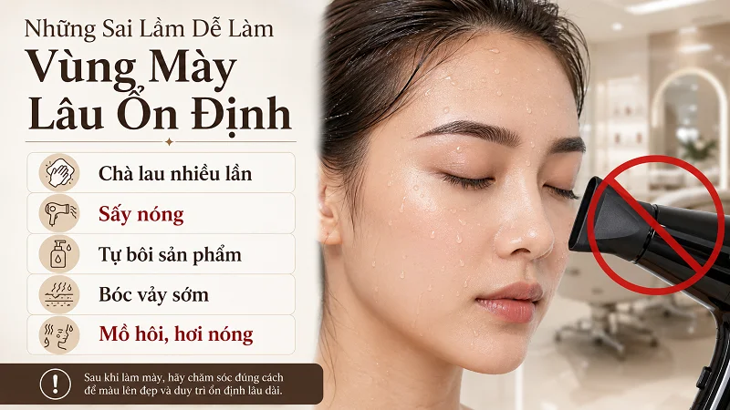 Những Sai Lầm Dễ Làm Vùng Mày Lâu Ổn Định Những Sai Lầm Dễ Làm Vùng Mày Lâu Ổn Định