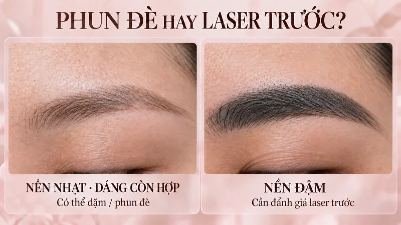 Sửa chân mày hư: phun đè hay laser trước?