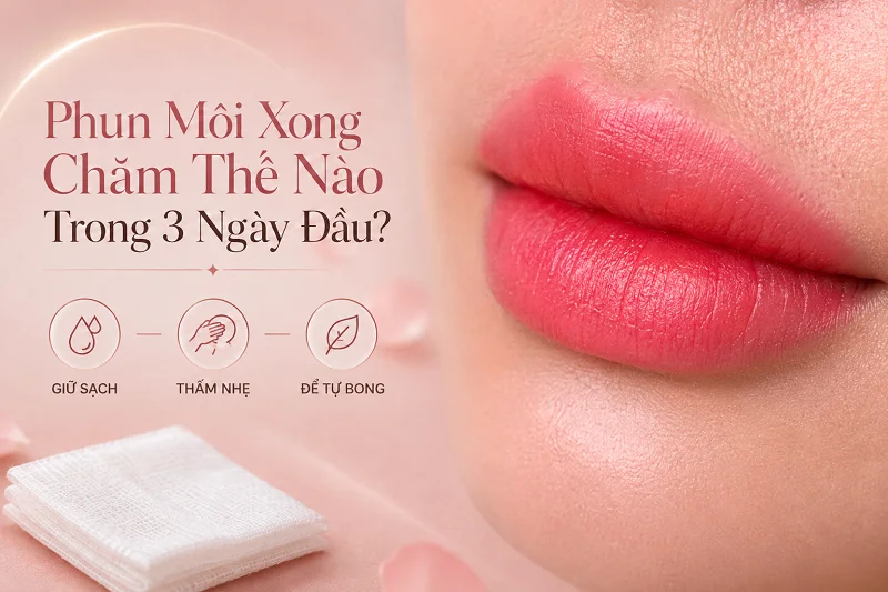 Phun Môi Xong Có Cần Giữ Khô Không? Cách Chăm 3 Ngày Đầu