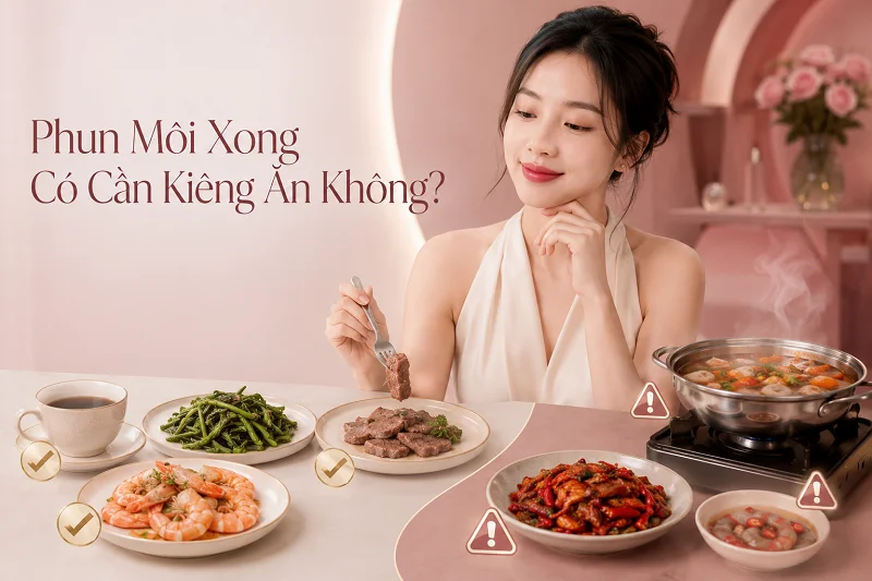 Phun Môi Kiêng Gì? Có Cần Kiêng Cà Phê, Thịt Bò, Rau Muống?