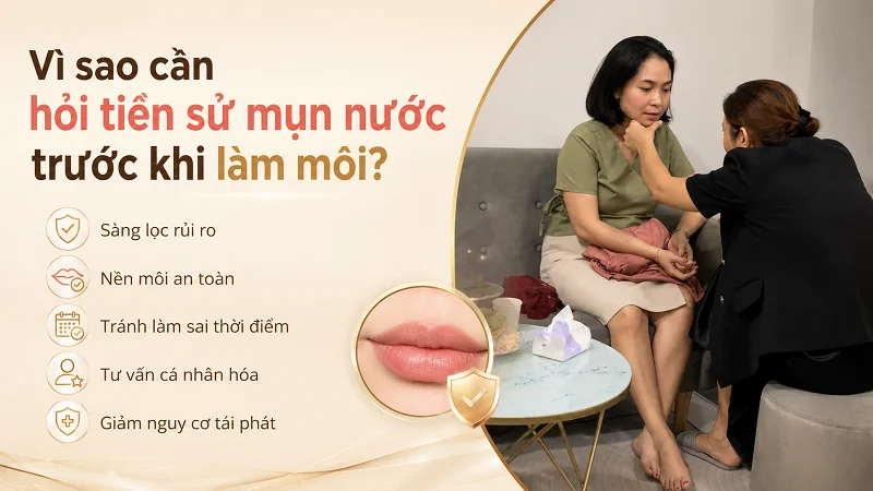 Vì sao Luxie xem tiền sử mụn nước trước khi khử thâm môi?