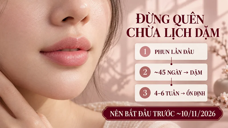 Môi không thâm: nhớ chừa thời gian để dặm Môi không thâm: nhớ chừa thời gian để dặm
