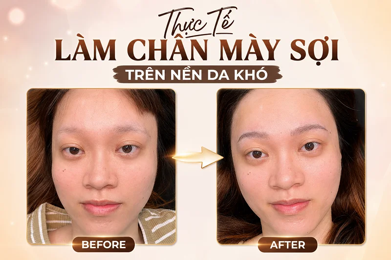 Có thể làm chân mày sợi trên nền da khó không?