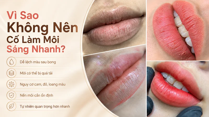 Vì sao khử thâm môi không nên cố làm nhanh trong 1 lần.