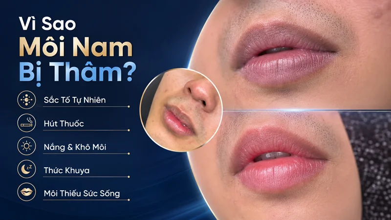 Vì sao môi nam thường bị thâm, xỉn màu hoặc thiếu sức sống?
