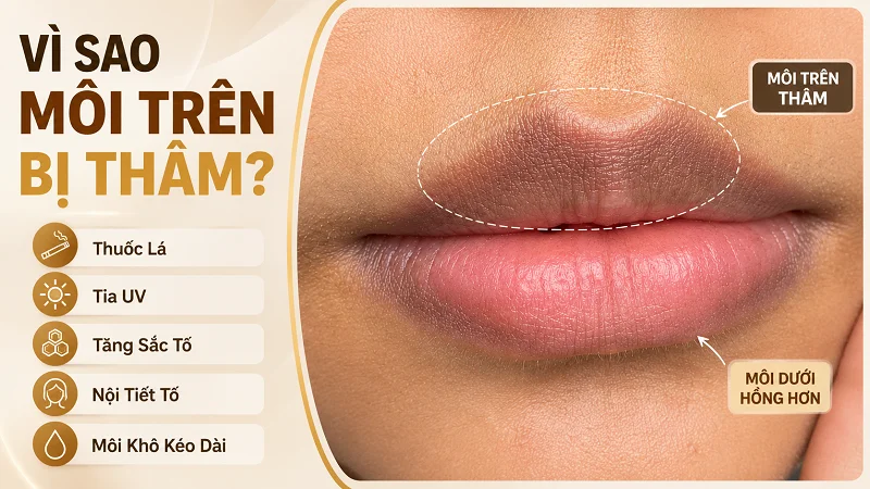 Nguyên nhân nào khiến môi trên bị thâm?